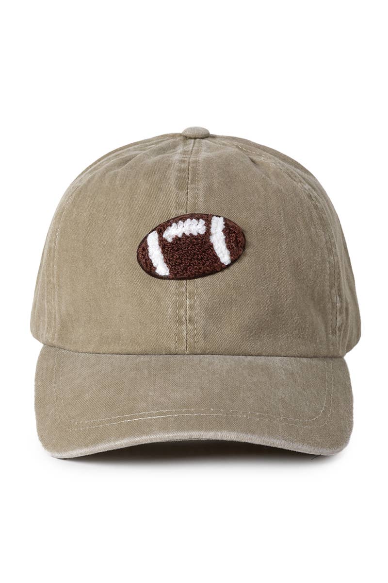 GAME DAY Chenille Football Patch Washed baseball cap